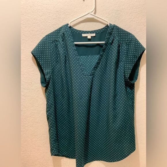 Fun2Fun Green Polka Dot Blouse size large T3 - Picture 1 of 6